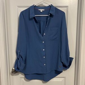 Tommy Hilfiger Women's Deep Blue Button-Down Shirt